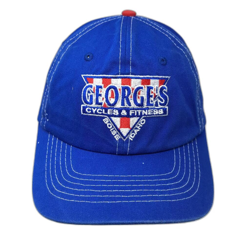 Vie Baseball Cap Blue Strapback OS Georges Cycles & Fitness Hat Embroidered